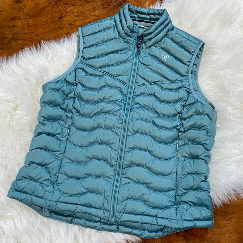 Women’s Ariat Ideal Down Vest, Iridescent Artic ~ Sz. XL